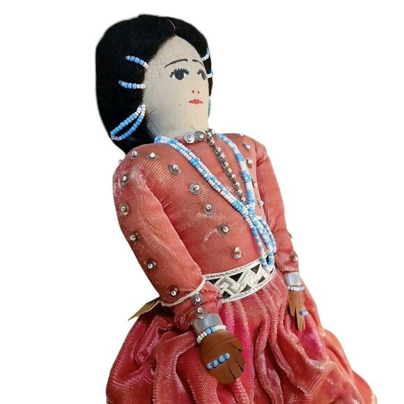 Vtg Navajo Native American Indian Fabric HM Doll Sequins Jewels Gift 12"‎ READ - Picture 3 of 8